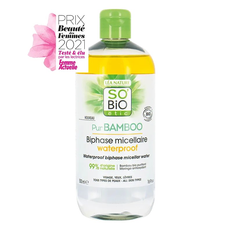 SO'BiO SO BIO BIPHASE MICELLAIRE WATERPROOF BAMBOO 500 ML