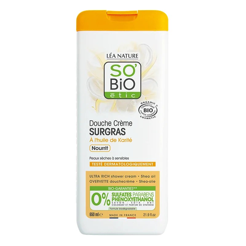 SO'BiO So Bio  DOUCHE CRÈME SURGRAS À L'HUILE DE KARITÉ 650ml