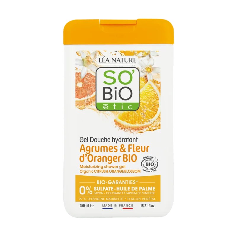 SO'BiO So Bio Gel Douche Agrumes Fleurs d’Oranger 450Ml
