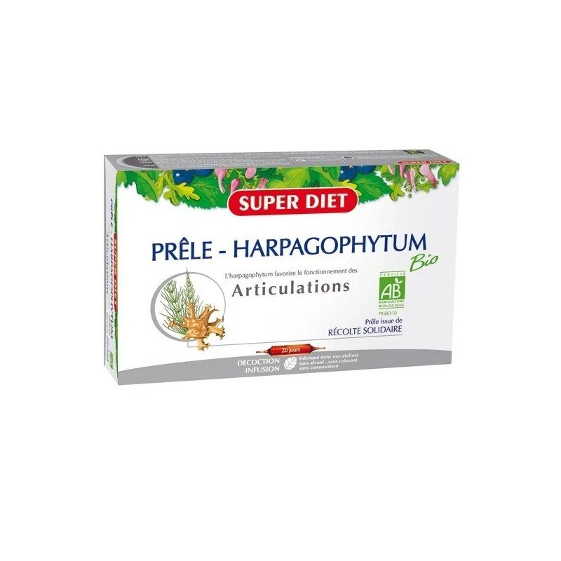 SUPER DIET Super diet prêle harpagophytum bio 20 ampoules