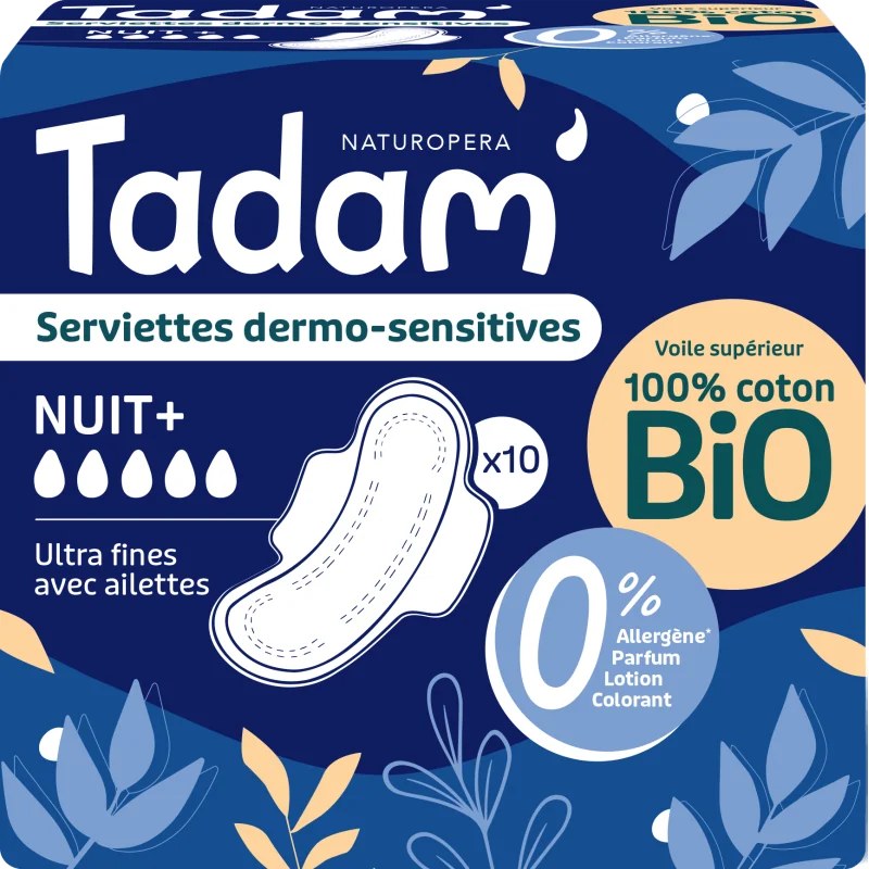 TADAM' TADAM' SERVIETTES ULTRA NUIT+ x10