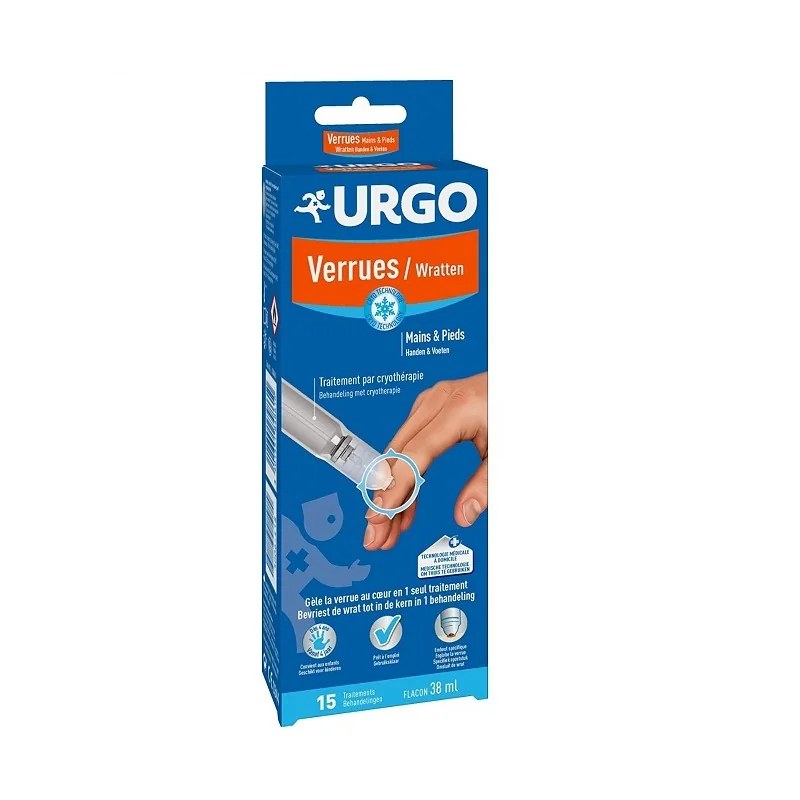 URGO Urgo Verrues Mains et Pieds, traitement par cryothérapie 15 traitements (38 ml)