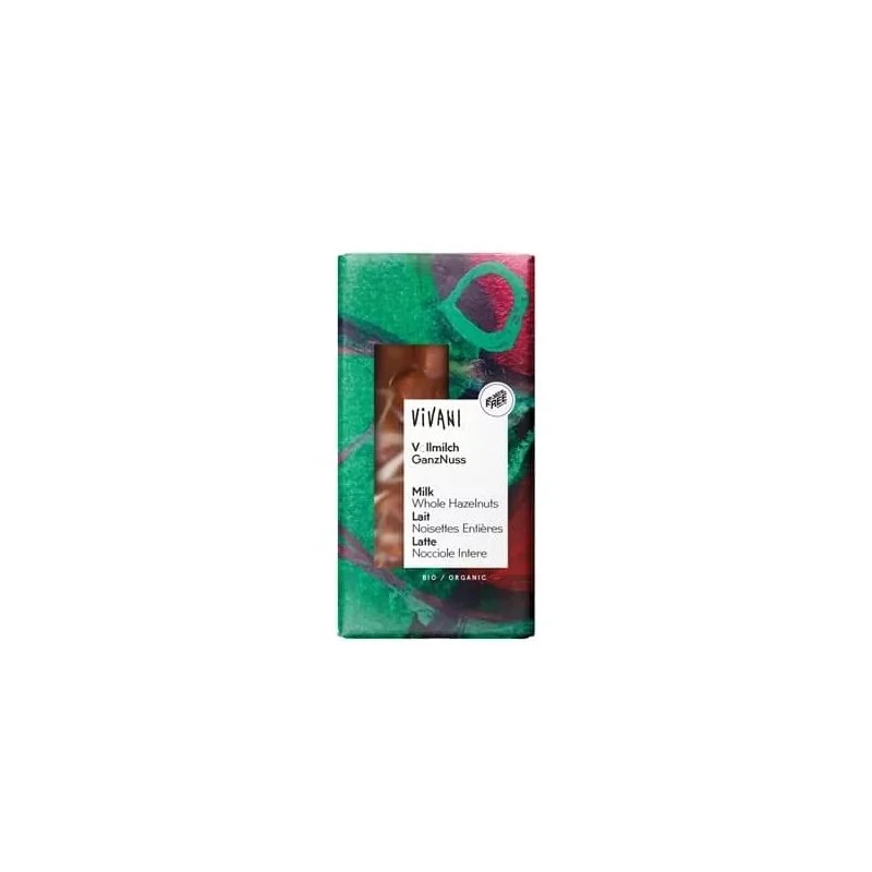 VIVANI VIVANI TABLETTE DE CHOCOLAT AU LAIT NOISETTES ENTIERES 100G