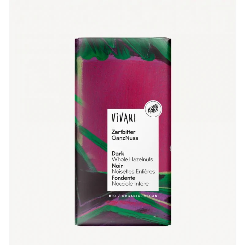 VIVANI VIVANI TABLETTE DE CHOCOLAT NOIR AVEC NOISETTES ENTIERES 100G