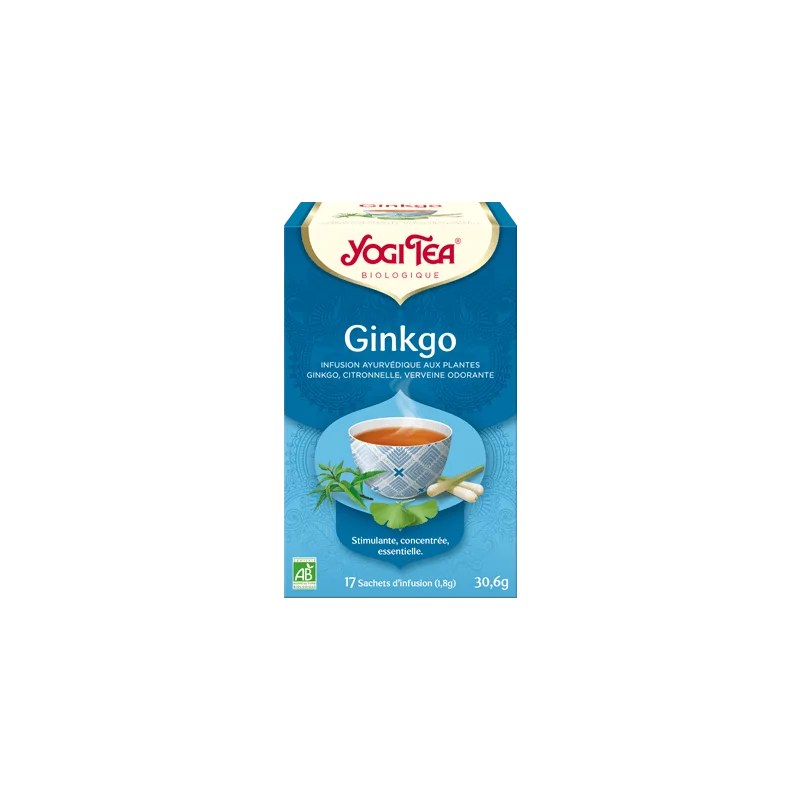 Yogi Tea  YOGI TEA Ginkgo 17x2g ( Ginkgo, gingembre, citronnelle, verveine odorante, basilic)
